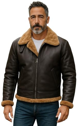 Infinity Leather Chaqueta de Aviador B3 de Piel de Oveja Para Hombre: Abrigo de Piloto de Vuelo de Piel de oveja Auténtica, Estilo Aviador Vintage de la Segunda Guerra Mundial.