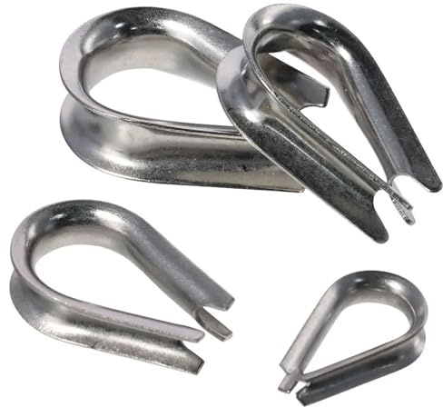 100 pezzi di redancia for funi metalliche da 3-8 mm in acciaio inossidabile 304, in argento, morsetto ad anello, for a forma U Per Funi Metalliche(6mm)