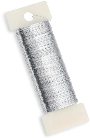 50m Silver Wire, 0.35mm Craft Wire for Jewellery Making, DIY Jewelry, Crochet, Flower Arrangements, Sculpting Binding(COLOR:Silver)