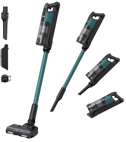 Hoover Akku-Staubsauger kabellos HF3 CORE mit 60min Laufzeit, Handstaubsauger mit Anti-Twist gegen Haarverwicklung, Universalbodendüse mit Doppel-Kantenreinigung, Parkfunktion, 300W