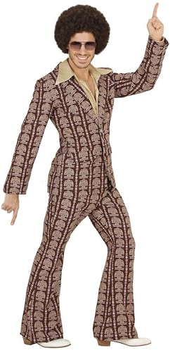 W WIDMANN MILANO Party Fashion - Costume anni '70 completo giacca e pantaloni, hippie, reggae, flower power, disco fever, costumi di carnevale