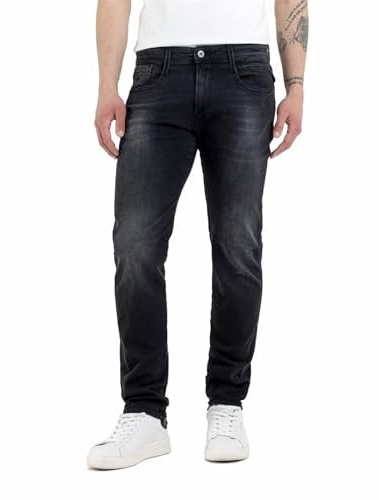 Replay Jeans da Uomo Slim Fit Anbass con Power Stretch, Grigio (Grigio Scuro 097), W31 x L32