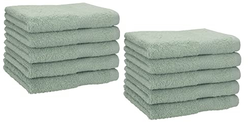 Betz 10er Premium Gästehandtücher-Set - Gesichtstücher-Set - Handtücher-Set - Händehandtücher - 30 x 50cm - heugrün
