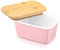 LOVECASA, Butterdose aus Porzellan, 700 ml, mit Deckel aus Bambus und Silikon, hohe Wasserdichtigkeit, Butterdose Tiramisu