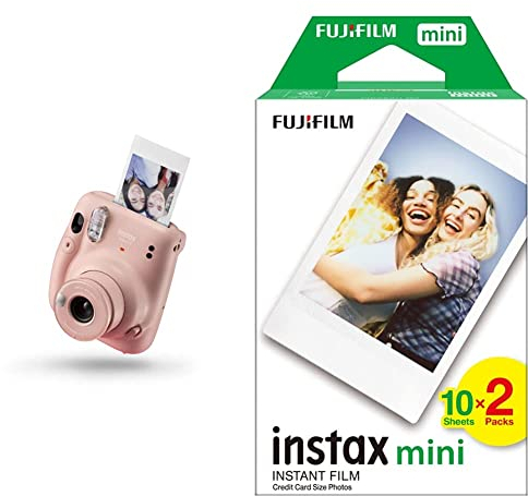 instax mini 11 Camera, Blush Pink & Mini Film, 20 Shot Pack