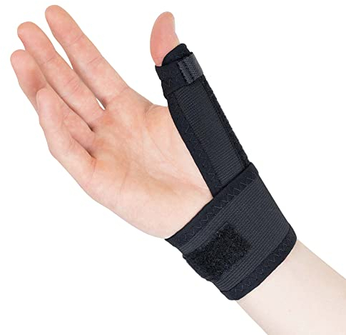 Actesso Elastische Daumenschiene Daumenbandage - für Daumen Schmerzen und verletzungen (Schwarz, Links, Einheitsgröße)