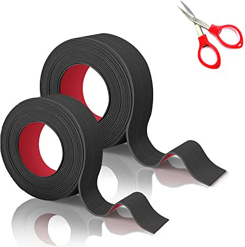 TATUNER Bath Sealant Strip, Self Adhesive Caulk Tape, Bathroom Sealant Tape, Strong Sealing Tape for Bathroom/Bathtub/Sink Corners, Waterproof, Anti Mould (Black, 0.86in X 2Pcs)