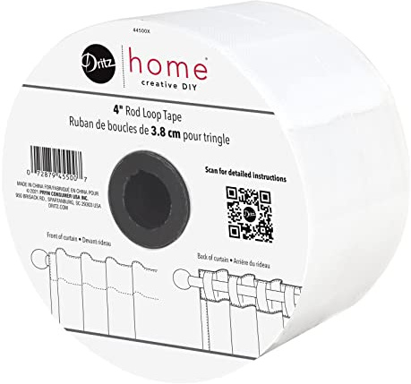 Dritz Home Woven Rod Loop Tape, 4 x 30-Yards, White