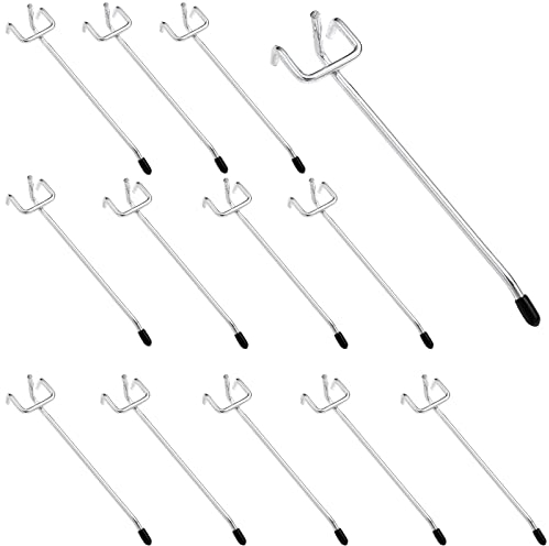 20 Pièces Crochets pour Panneau Perforé en Métal - 15cm Argent - Pour Organiser les Outils de l'Établi et les Rayonnages de Magasins