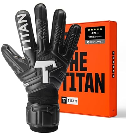 T1TAN Classic 1.0 Black-Out - Torwarthandschuhe - ohne Fingerschutz - Fußballhandschuhe für Torhüter - Größe 9