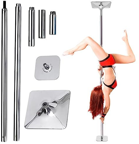 Kit Pole Dance, Barre de Pôle Dance Poteau de danse réglable en hauteur, 7 8 9 10 11 11,5 12 12,5 pieds, poteau de danse statique rotatif portable amovible pour la maison, le club, le bar, la salle d