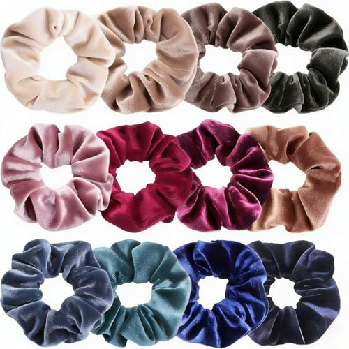 YUNYU Elastici per capelli da donna, fascia per capelli con elastico, fasce per capelli da donna in raso di alta qualità, più morbide della seta, elastici in seta, elastici spessi in tinta unita,