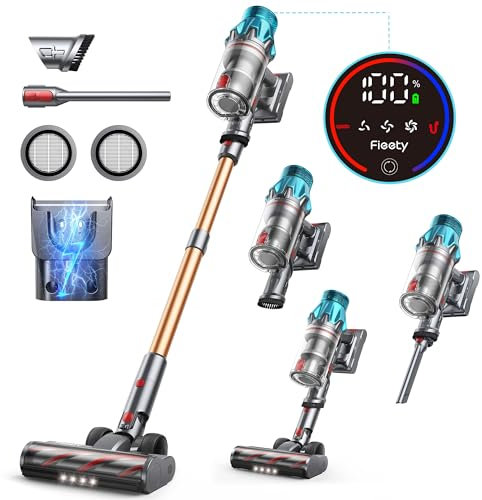 Cordless Vacuum Cleaner 550W/45Kpa, Stick Vacuum with 60 Mins Max Runtime, Wall-Mount Charging, Self-Standing Vacuum Cleaner with Touch Display, 6-in-1Handheld Vacuum for Carpet/Hard Floor/Pet Hair