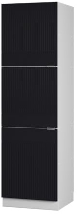 Vicco Meuble pour Four Fame-Line, Noir rayé, 60 cm