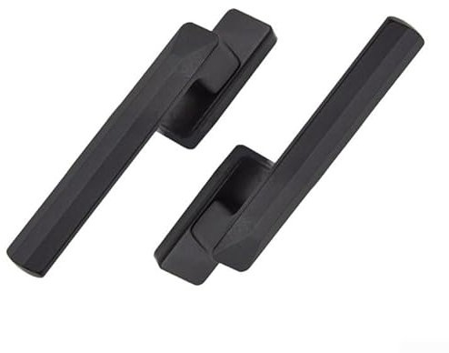 Une paire de poignées de fenêtre verrouillables en aluminium avec finition noire givrée pour une sécurité accrue