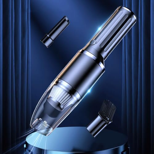 SUNJULY Aspirador de mano, 9000 PA/60 W, aspiradora de mano portátil, recargable, USB, aspiradora para coche, inalámbrico, resistente al agua y bajo ruido, fuerte para casa, coche, cocina, alfombra