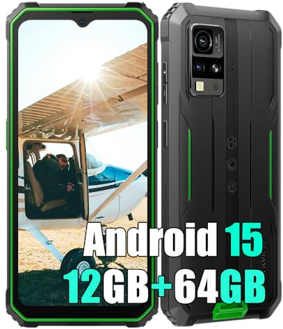 Blackview BV4800SE Android 15 Movil Irrompible 2025, 12GB+64GB/2TB IP68 Móvil Rugerizado, T615 Octa-Core, 5100mAh, 16MP AI Cámara, 6.56 HD+, Dual SIM 4G Movil NFC,GPS,OTG,FM,Gemini AI, Verde