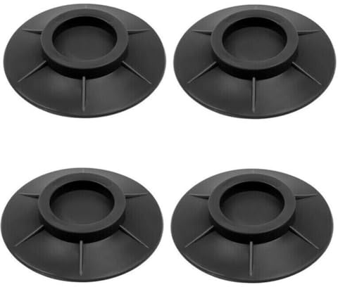 Eawfgtuw Lot de 4 patins anti-vibrations en caoutchouc antidérapant pour machine à laver et sèche-linge - Coussinets amortisseurs de chocs pour réduire le bruit et les dommages au sol - Uni