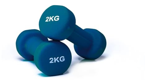 Anikees - Set of 2 Neoprene Dumbbells – 2kg Each (4kg Total) – Non-Slip Hand Weights for Home Workouts, Strength Training, Fitness & Aerobics