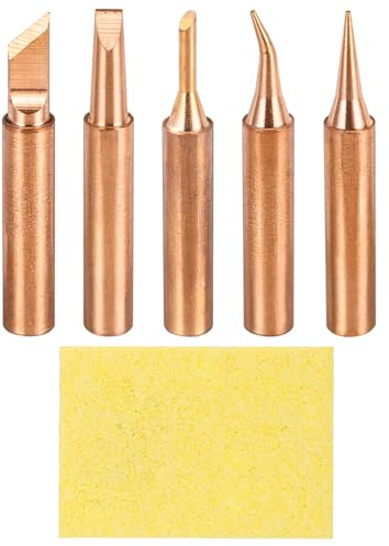 QUARKZMAN 1 Juego De Puntas De Soldadura 900M De Cobre No Magnético Con Almohadilla De Limpieza De Esponja Para Puntas De Estación De Soldar (I+IS+K+2C+3.2D)