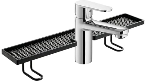 Generisch Organiseur de plan de travail de salle de bain | Sans perçage | Panier de drainage flottant facile | Organiseur de comptoir de salle de bain - Pour la maison, le lavabo, le bureau, la