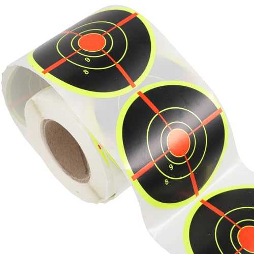 Autocollants de Cible Circulaires 3 Pouces, 200 Pièces, 1 Rouleau | Papier Simple, Effet Fluorescent, Autocollants Adhésifs pour Tir à L’arc et Tir Sportif