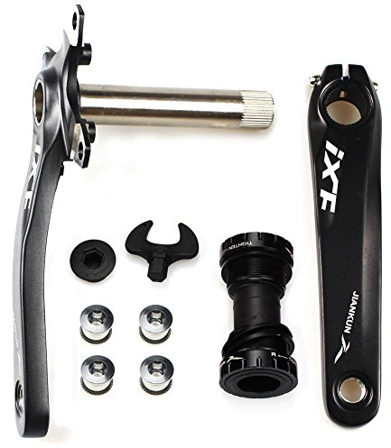CYSKY Bike Crank Arm Set Mountain Bike Crank Arm Set 170mm 104 BCD with Bottom Bracket Kit and Chainring Bolts for MTB BMX Road Bicyle, Compatible with Shimano, FSA, Gaint (Black)