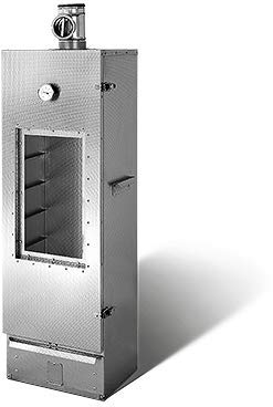 Isolierter Smoki Räucherofen mit Sichtfenster aus geprägtem Cr-Edelstahl 120x39x33cm