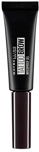 Maybelline New York Eyebrow Gel, Tattoo Brow Waterproof Eyebrow Gel, No. 08 Black, 5 ml