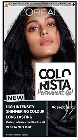 L'Oréal Paris Colorista Permanent Gel Hair Dye, Long-Lasting and Vibrant At-Home Hair Colour, High-Intensity Hues with Up to 3x More Shine, Colour: Deep Black