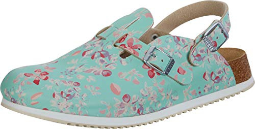 BIRKENSTOCK Damen Clogs Kay SL Birko-Flor schmal 39 EU Schmal Flower Mint