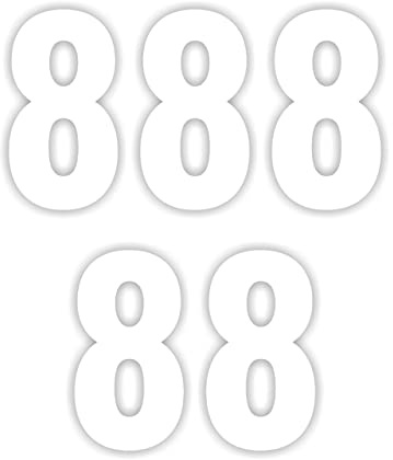 【Pack of 5】Shinny White Wheelie Bin Number (8) Self Adhesive Water Resistant Stickers, 7 Inches Bin Numbers for Wheelie Bins Dustbins Garbage bins (8)