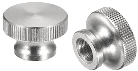 sourcing map Rändelmuttern 2Stk. M12xD30mm x H20mm 304 Edelstahl Rändelmutter mit Manschette