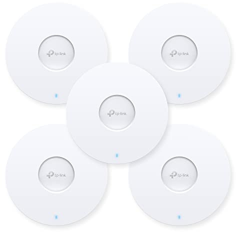 TP-Link EAP613 - Paquete de 5 puntos de acceso inalámbricos ultrafinos sin adaptador de CC | Omada True Wi-Fi 6 AX1800 | Malla, roaming sin costuras, WPA3, MU-MIMO | Control remoto y de aplicación |