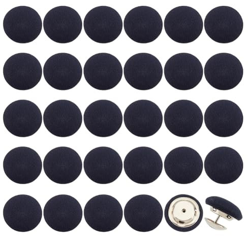 BENECREAT 32 Sets 17mm Baseballkappen-Knöpfe Ersatzknöpfe Für Hüte Schwarzer Mit Stoff Überzogener Hutknopf Zum Hutersatz, Reparatur, Nähen von Jeansblusen