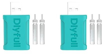 Anloximt 2Set Ricaricabile Cr425 Batteria al Litio Cr425 caricabatteria elettronico Pesca Galleggiante Batteria CR425 Caricatore USB per la Pesca Notturna Glow Stick galleggianti