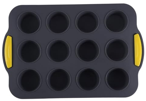 LABRIMP Stampo Per Muffin Teglia in Silicone Teglia Per Muffin in Silicone Per Stampo Da Forno Da Cucina Per Da 12 Tazze Portatile Tortiera Gel Di Silice