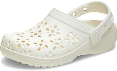 Crocs Unisexe Enfant Classic Floral Cut Out Clog K Sabots, Chalk, 29/30 EU
