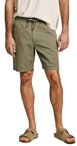 Pepe Jeans Relaxed Linen Smart Shorts Pantalones Cortos, Verde (Verde Piedra), 38W para Hombre
