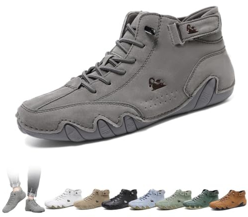 Bottes Hautes Italiennes Faites À la Main Chaussures D'extérieur Unisexes Minimalistes Beck Respirantes Antidérapantes Décontractées Pieds Nus for la Marche la Randonnée la Conduite Bottes Baskets(gri
