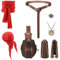 DASIAUTOEM Mittelalter Piratenkostüm Zubehör Set, Mittelalter Wikinger Gürtel Kleidung, Ledergürtel Ritter Wikingertasche Accessoires Set, Kunstleder Gürteltasche Vintage für Karneval Cosplay