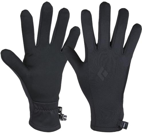 BLACK DIAMOND Screentap Midweight Fleece Lined Gloves Touch Screen Gloves for Running, Switching, Hiking, Black-NPF, Medium, Black-NPF, Medium