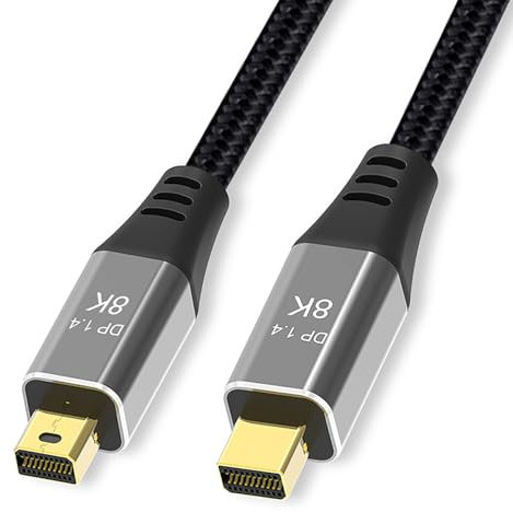 YMY Cavo Mini DisplayPort a Mini DisplayPort, 2M maschio a maschio, DP1.4 risoluzione 8K 60Hz, compatibile con Mini DP DisplayScreen, non compatibile con iMac/Mac a MacBook, nessun cavo Thunderbolt