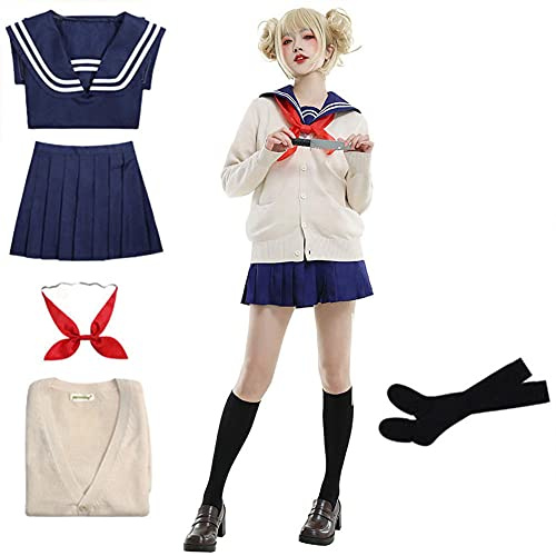 Gooyeh MHA Cosplay Toga Himiko Costume d'écolière uniforme MHA Toga Himiko JK Ensemble complet pour fête d'Halloween