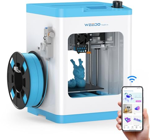 TINA2S 3D Printer for Kids and Beginners, WEEDO Mini 3D Printer with Fully Assembled and Auto Leveling, WiFi & App Control, Open Source Firmware, Filament Detection​​ Sensor Work with PLA/PLA+/TPU