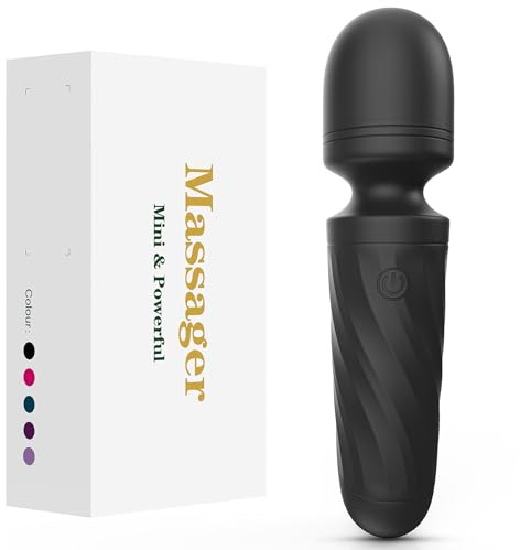 KINGWAND Handheld Personal Mini Massager Tool– Waterproof, USB Rechargeable, 10 Vibration - Perfect on Back Legs Hand Pains and Sports Recovery(Black)
