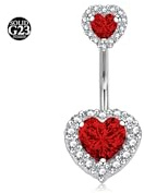 LAURITAMI 14G Piercing Ombligo Titanio,1 Pieza Piercing Titanio Ombligo Corazón CZ Barras del ombligo Joyas del Cuerpo para Mujeres Hombres 12mm Longitud, 14 mm, Titanio