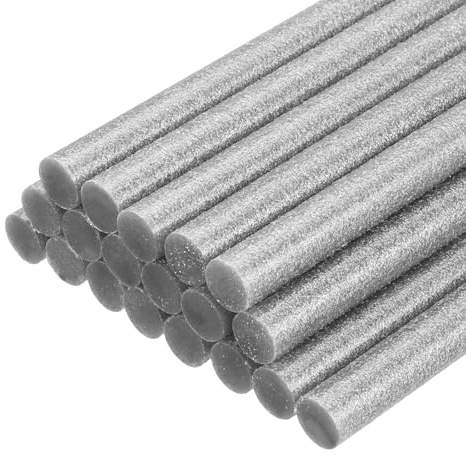 PATIKIL Hot Glue Sticks for Glue Gun, 20 Pcs Colored Hot Melt Adhesive Bulk Sticks for DIY Craft Projects Art Decoration Home Repairs, Silver (11mm x 100mm)
