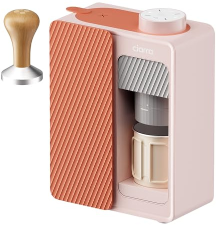 CIARRA BloomBox Tragbare Espressomaschine mit Akku, 15 Bar Druck & Temperaturregelung – Selbstaufheizend, 180ml Wassertank, One-Touch Bedienung, Netz- und Batteriebetrieb Espresso Maker
