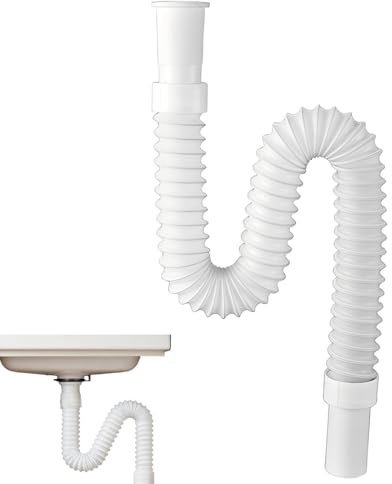 1 Pezzi Sifone Lavabo Bagno, Tubo Scarico Lavandino Flessibile, Scarico da Cucina Lavello Universale, Tubo di Scarico a Sifonato Plastica per Fognature,scarico lavandino bagno